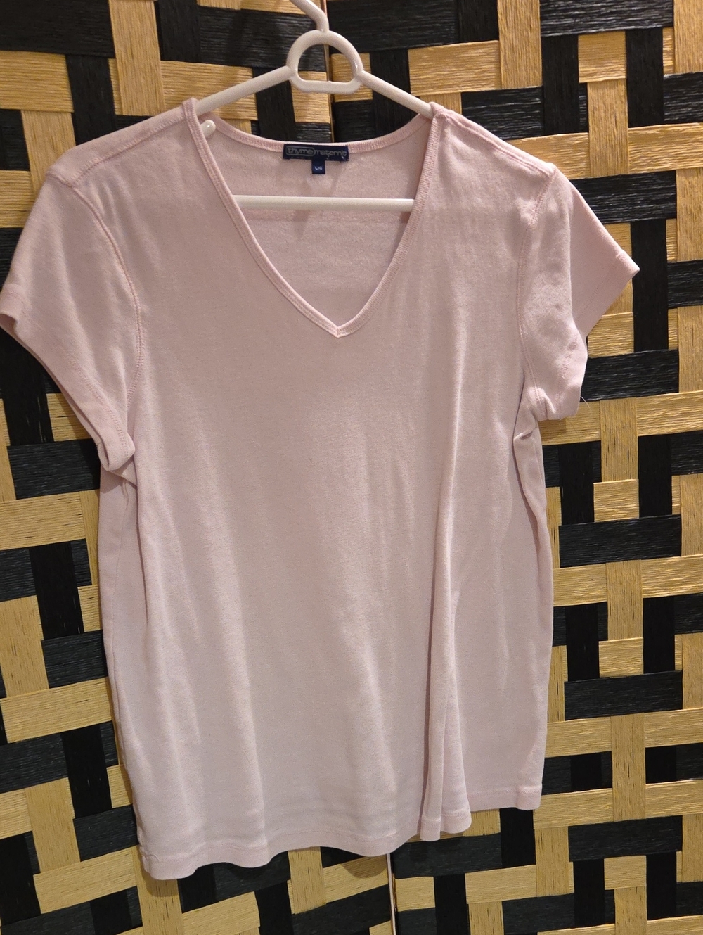 Thyme Maternity Light Pink V-Neck Short Sleeve Tee